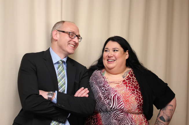 Dr. Dunbar and Candy Palmater, grateful patient who shared her inspiring story at the announcement.